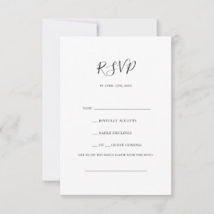 Einfache Elegante Song Request RSVP Card Karte