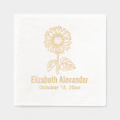 Einfache elegante Sonnenblume #4 Name Datum Servietten Mit Folie (Vorderseite)