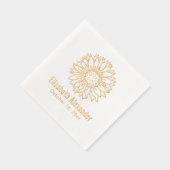 Einfache Elegante Sonnenblumen Bloom #4 Namensdatu Servietten Mit Folie (Rechts)