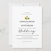 Einfache, elegante Sonnenblumen Foto Hochzeit Einl Einladung