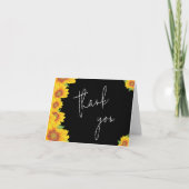 Einfache elegante Sonnenblumen Schwarzer Hintergru Karte (Vorderseite)