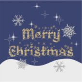 Einfache Elegante Sparkling Weihnachten Glitzer Sp Aufkleber (Vorderseite)