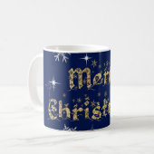 Einfache Elegante Sparkling Weihnachten Glitzer Sp Kaffeetasse (Vorderseite Links)