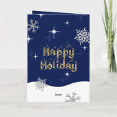 Einfache Elegante Sparkling Weihnachten Glitzer Sp Karte (Rückseite)