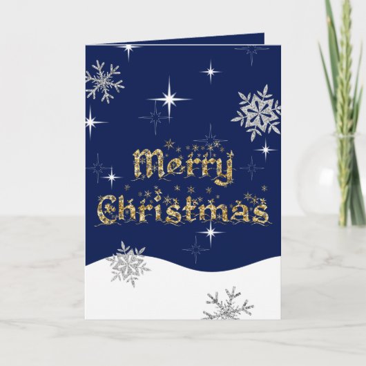 Einfache Elegante Sparkling Weihnachten Glitzer Sp Karte (Vorderseite)