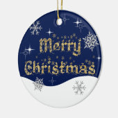 Einfache Elegante Sparkling Weihnachten Glitzer Sp Keramik Ornament (Links)