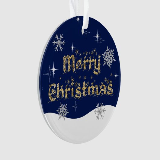 Einfache Elegante Sparkling Weihnachten Glitzer Sp Ornament (Vorderseite)