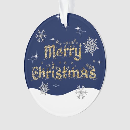 Einfache Elegante Sparkling Weihnachten Glitzer Sp Ornament (Vorderseite)