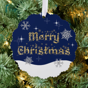Einfache Elegante Sparkling Weihnachten Glitzer Sp Ornament Karte
