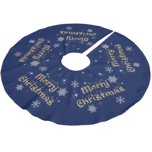 Einfache Elegante Sparkling Weihnachten Glitzer Sp Polyester Weihnachtsbaumdecke (Schrägansicht)