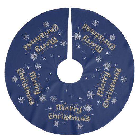 Einfache Elegante Sparkling Weihnachten Glitzer Sp Polyester Weihnachtsbaumdecke (Vorderseite)