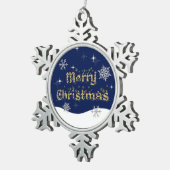 Einfache Elegante Sparkling Weihnachten Glitzer Sp Schneeflocken Zinn-Ornament (Rechts)