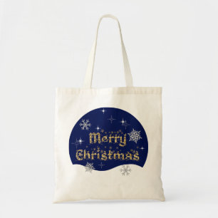 Einfache Elegante Sparkling Weihnachten Glitzer Sp Tragetasche