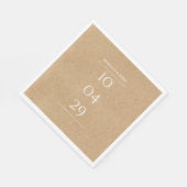 Einfache Elegante Special Date Hochzeit | Rustikal Serviette (Ecke)