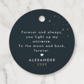 Einfache Elegante Stars Sky Liebe Couple Monogram Geschenkanhänger (Rückseite)