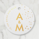 Einfache Elegante Stars Sky Liebe Couple Monogram Geschenkanhänger (Vorderseite)