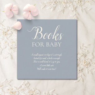 Einfache elegante staubblaue Bücher für Baby Begleitkarte