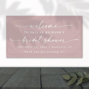 Einfache Elegante Staubige Mauve Brautparty Begrüß Banner