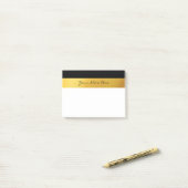 Einfache Elegante Stilvolle White Black & Gold Str Post-it Klebezettel (Auf Schreibtisch)