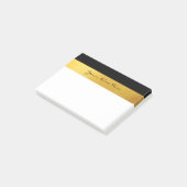 Einfache Elegante Stilvolle White Black & Gold Str Post-it Klebezettel (angewinkelt)