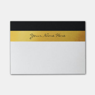 Einfache Elegante Stilvolle White Black & Gold Str Post-it Klebezettel