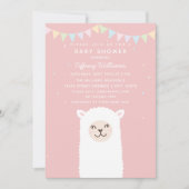 Einfache Elegante Sweet Alpaca Llama Girl Babydusc Einladung (Vorderseite)