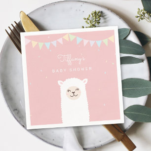 Einfache Elegante Sweet Alpaca Llama Girl Babydusc Serviette