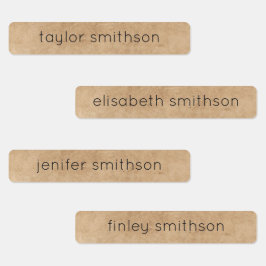 Einfache Elegante Taupe Fügen Sie Ihren Namen Klei Etiketten