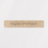 Einfache Elegante Taupe Fügen Sie Ihren Namen Klei Etiketten (Design 1)