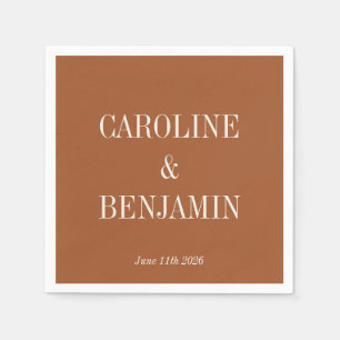 Einfache Elegante Terracotta Custom Wedding Serviette