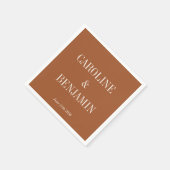 Einfache Elegante Terracotta Custom Wedding Serviette (Ecke)