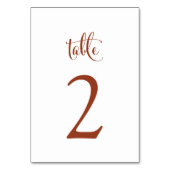 Einfache Elegante Terracotta Fall Boho Hochzeit Tischnummer (Rückseite)