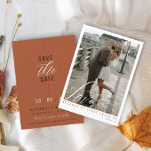 Einfache Elegante Terracotta Foto Christliche Hoch Save The Date