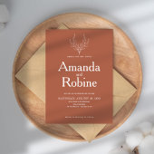 Einfache Elegante Terracotta Hochzeit Einladung