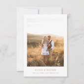 Einfache Elegante Terracotta Text und Foto | Hochz Save The Date (Vorderseite)