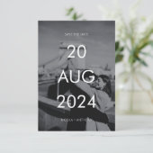 Einfache, elegante Text- und Foto-Hochzeit speiche Einladung (Stehend Vorderseite)