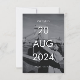 Einfache, elegante Text- und Foto-Hochzeit speiche Einladung