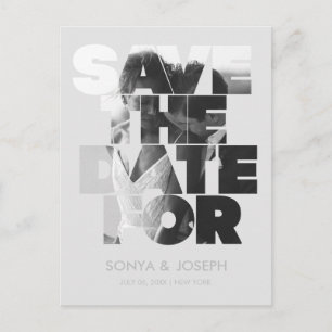 Einfache elegante Text- und Fotofarben Save The Da Postkarte