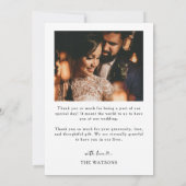 Einfache, elegante Texte und Foto Hochzeit Vielen  Dankeskarte (Rückseite)