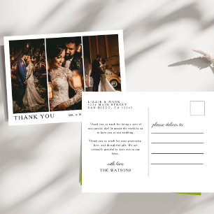Einfache, elegante Texte und Foto Hochzeit Vielen  Postkarte