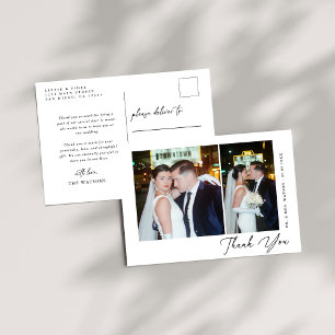 Einfache, elegante Texte und Foto Hochzeit Vielen  Postkarte