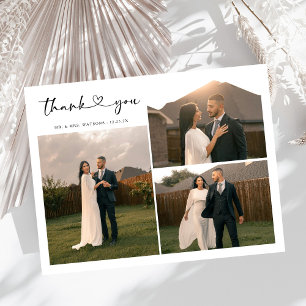 Einfache, elegante Texte und Foto Hochzeit Vielen  Postkarte
