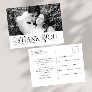 Einfache, elegante Texte und Foto Hochzeit Vielen Postkarte