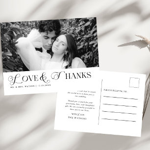Einfache, elegante Texte und Foto Hochzeit Vielen Postkarte