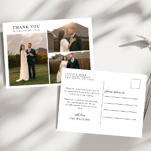 Einfache, elegante Texte und Foto Hochzeit Vielen  Postkarte