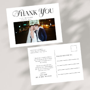 Einfache, elegante Texte und Foto Hochzeit Vielen Postkarte
