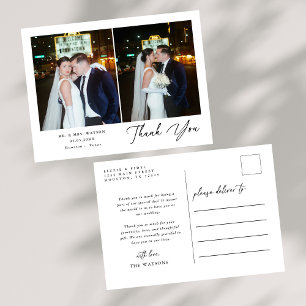 Einfache, elegante Texte und Foto Hochzeit Vielen  Postkarte