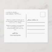 Einfache, elegante Texte und Foto Hochzeit Vielen Postkarte (Rückseite)