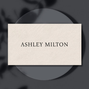 Einfache Elegante Textur Beige Berater Visitenkarte