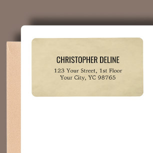 Einfache elegante Textur Beige Etikette Adressaufkleber